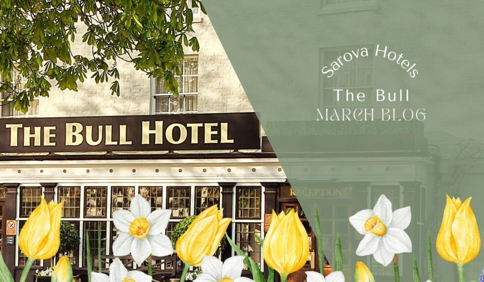 The Bull Hotel covered in spring flowers
