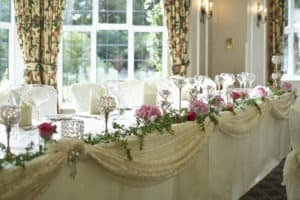 Bulstrode Suite wedding breakfast long table